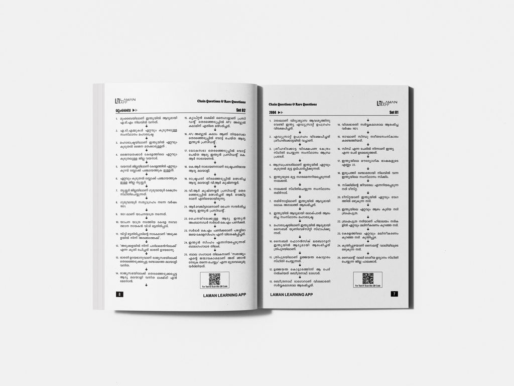 Kerala PSC Chain Questions & Rare Questions Book