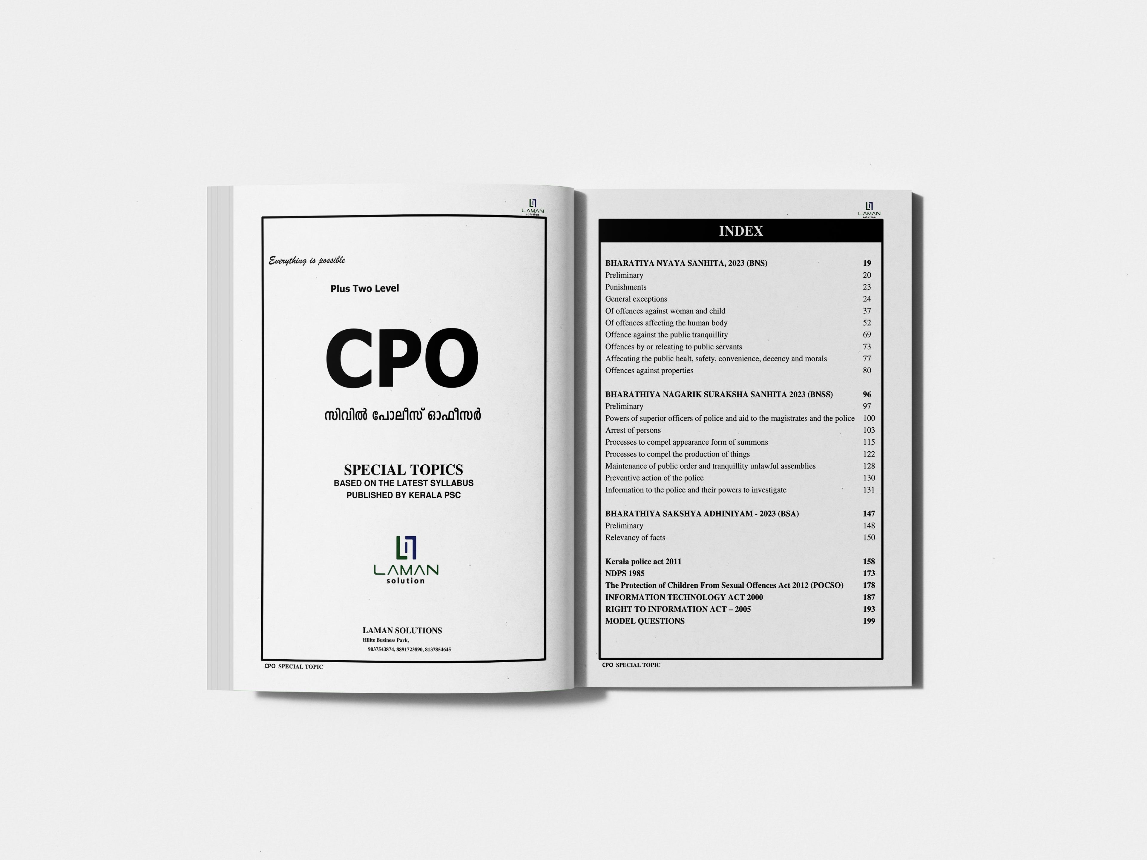 Kerala PSC Civil Police Officer (CPO) Special Topics Book